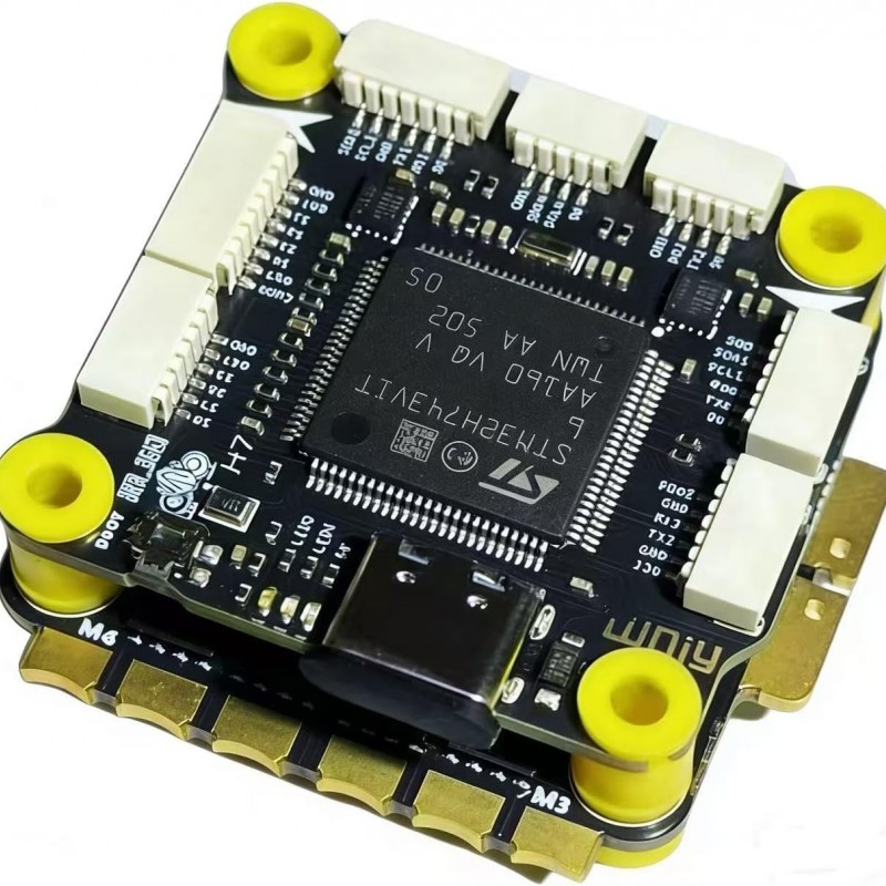 STM32 BF H743 Flight Controller Board, Black PCB with USB-C Interface, Integrated Power Distribution 32-Bit Processor for Betaflight BF RC Quadcopter Drones (4 in 1 65A BLHeli 32 ESC)3-6S